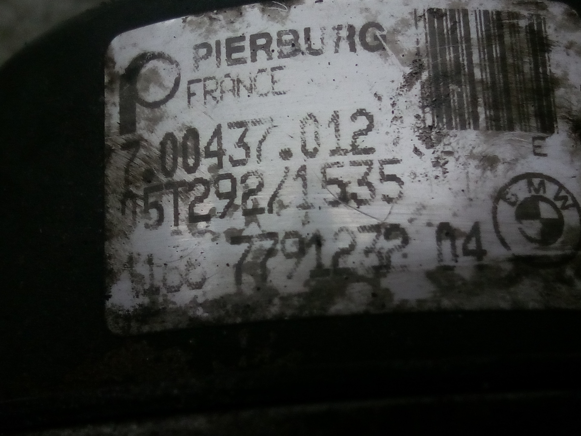 700437012 DEPRESSORE FRENI / POMPA DEL VUOTO / 05T292 / 198673 PER BMW ...