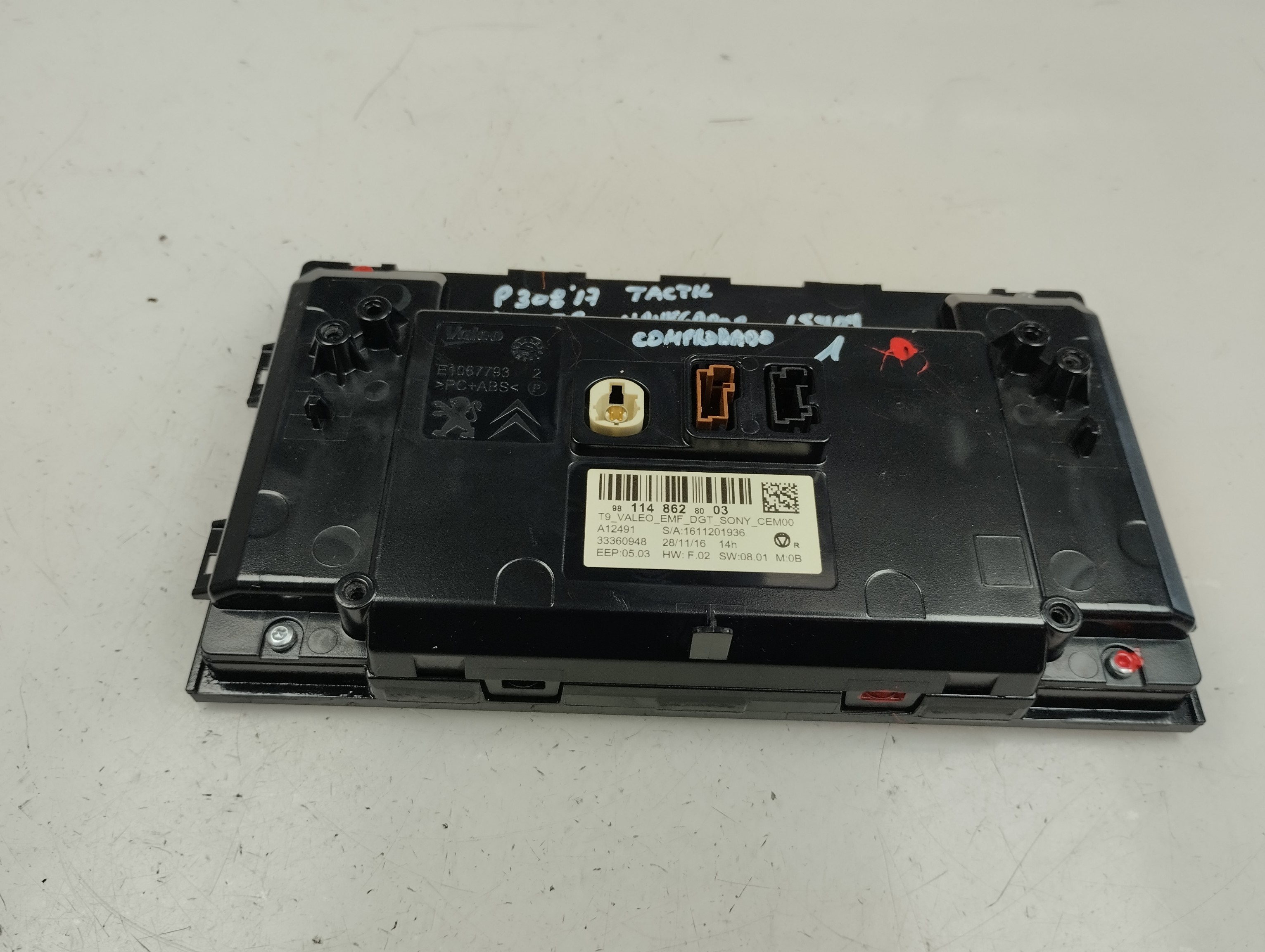98 114 862 80 03 PANTALLA MULTIFUNCION / 2017 / 163084 PARA PEUGEOT 308 STYLE - Imagen 2 de 10